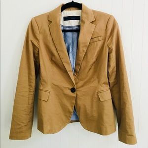 Zara Tan light blazer with full pale blue lining